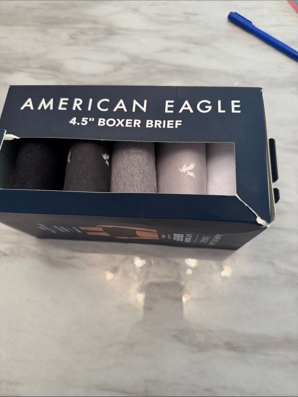 American Eagle Outfitters 4-Pack Boxer Briefs — Black, Dark Gray, Light Gray
